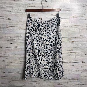 One clothing white black leopard print mini skirt size medium